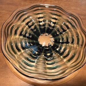 Handmade Swirl Art glass centerpiece bowl
